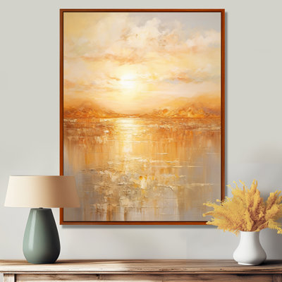 «Jacobien Bold Sunset Golden Collage II», reproduction sur toile