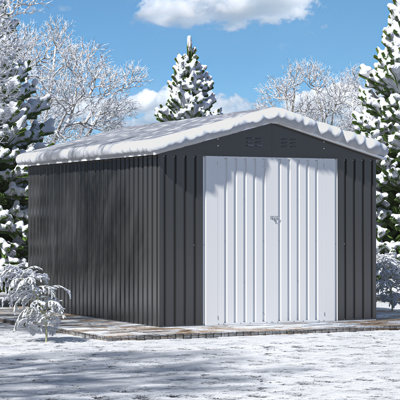 8 ft. W x 12 ft. D Metal Storage Shed with Lockable Doors and Vents