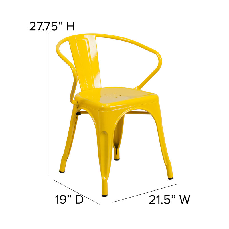 Chaise empilable Briceidy, Teck, Jaune
