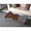 Table basse modèle Vindula, centre de table en bois, plateau en verre trempé, placage de noyer