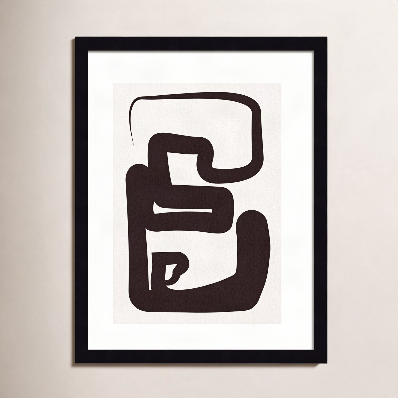 Oneliners-1 by Design Fabrikken, 19.12" H x 15.12" W x 0.88" D, Black Framed Paper