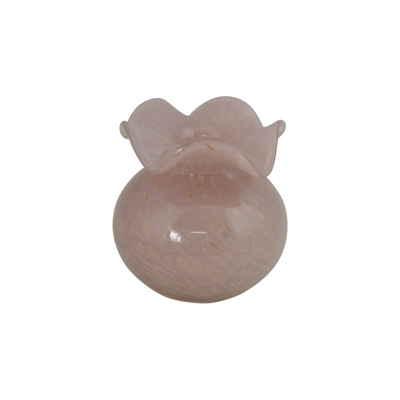 5" and Gold Speckled Glass Vase, Pink