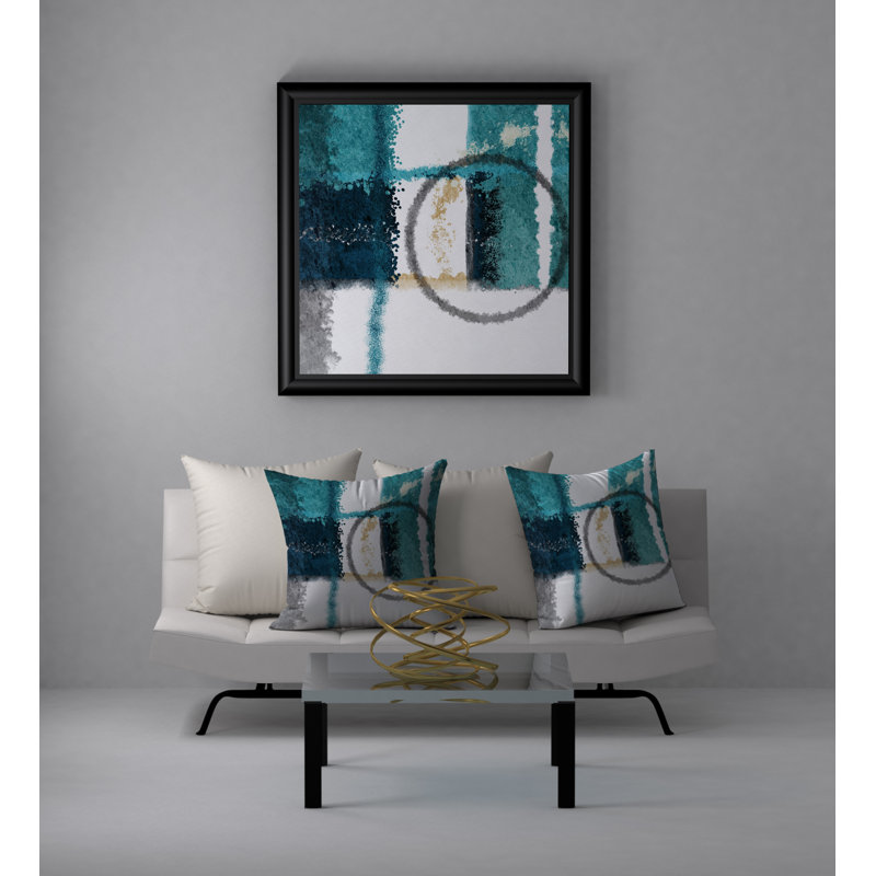 Abstract Reversible Throw Pillow, 24"x24"