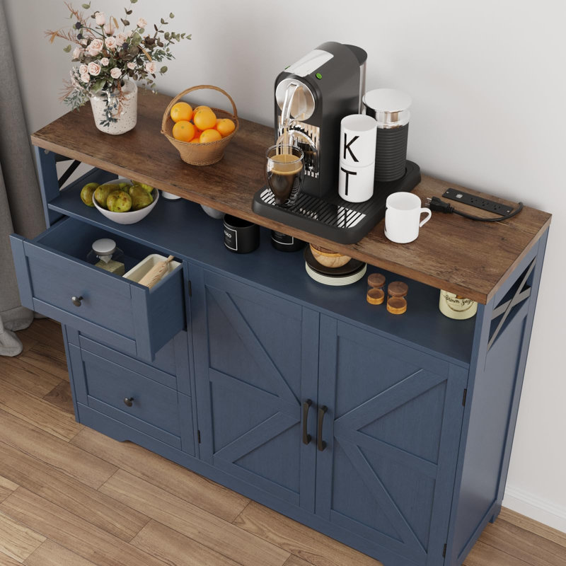 Asier Accent Cabinet, Blue/Brown