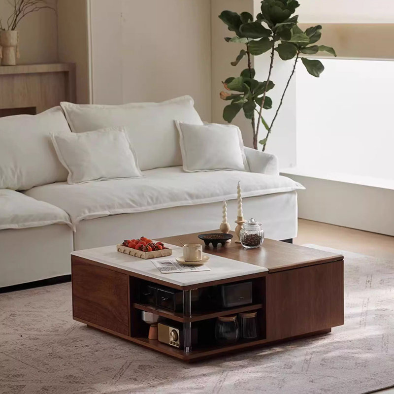 Table basse en travertin massif