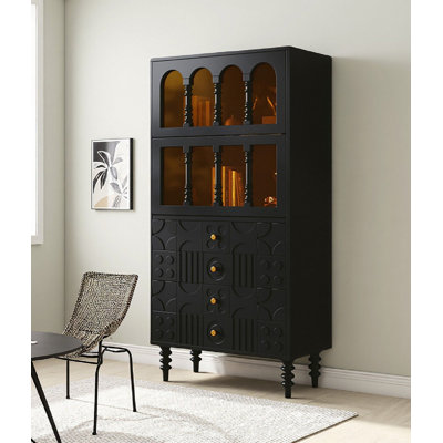 Solid Ash Wood Tall Bookcase with Storage Drawers