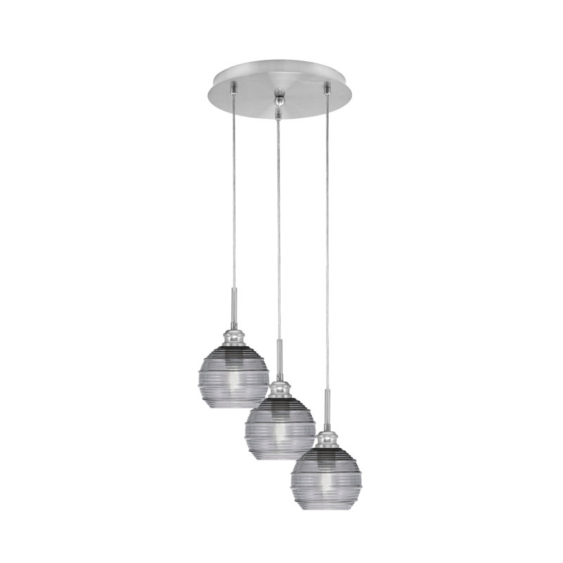 Luminaire suspendu en grappe avec 3 lumières Array, Nickel brossé, H 11,75 po x l 11,5 po x P 11,5 po
