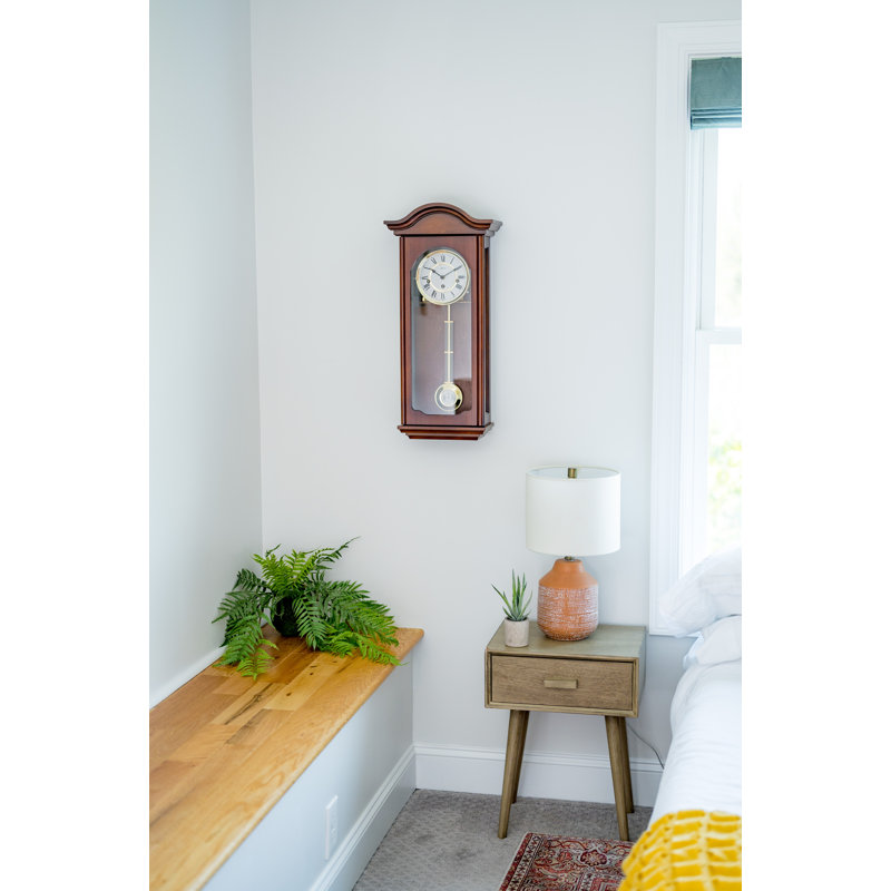 Brooke Wood Pendulum Wall Clock, Cherry