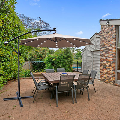 Creasey 120'' Lighted Cantilever Umbrella