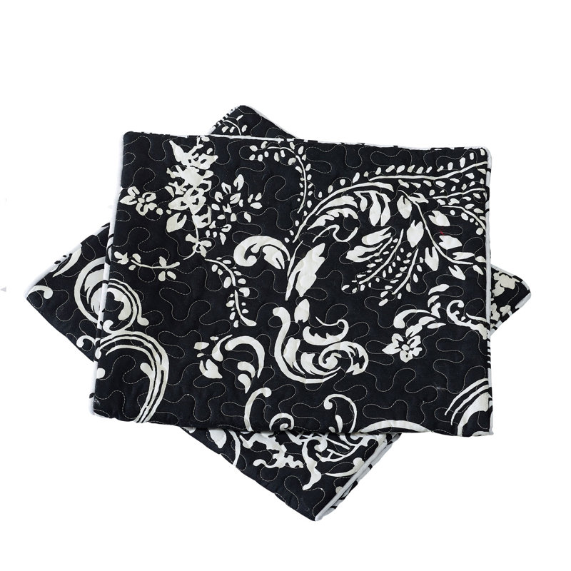 Abstract Rectangular Lumbar Cushion Cover, Black/White