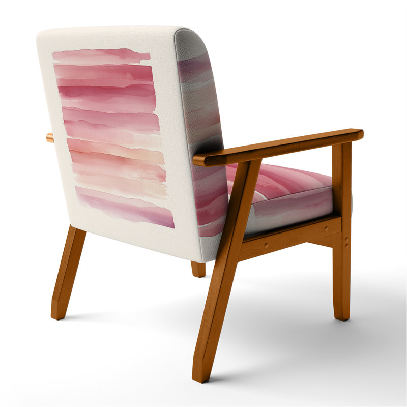 Chaise rembourrée Abstract Minimalisme - Fauteuil Blush Horizon Lines II, Brown Square Arms