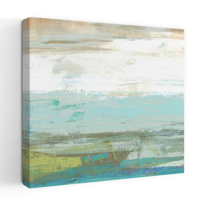 Beach Wash No. 1, art contemporain abstrait sur la plage, H 18 po x l 18 po