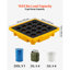 Palette de confinement de déversement, plateforme modulaire de confinement de déversement à profil bas 1 tambour, puisard de 11,4 gallons, capacité de charge de 1543 lb, plateau en polyéthylène robuste avec drain, 26,4 po x 26,6 po x 5,9 po, jaune