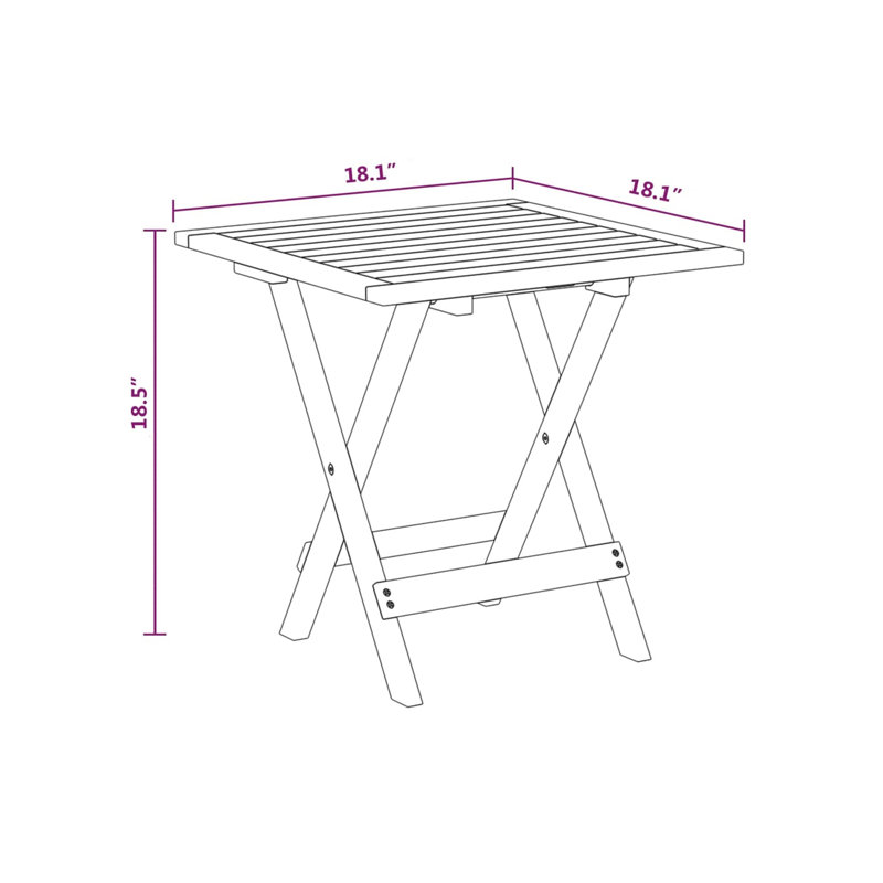 Ensemble de chaises longues d'extérieur et de table pliable 3 pièces Suvi, Acacia