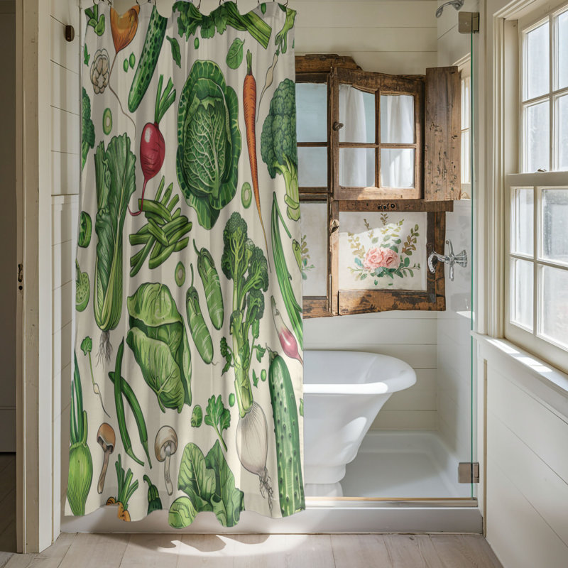 Spring Peas - Rideau de douche Premium, H 74 po x l 71 po