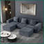 Canapé-lit modulaire de 118 pouces en velours côtelé gris-1880658789
