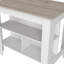 Îlot de cuisine moderne antibactérien, trois tablettes, quatre pieds - gris clair / blanc