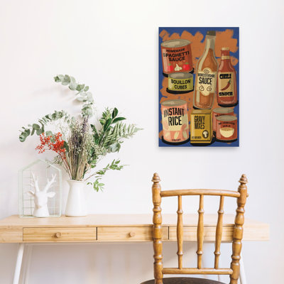 Kitchen Classic Colorful Retro Wall Art Print by Nicholas - Wrapped Canvas Print