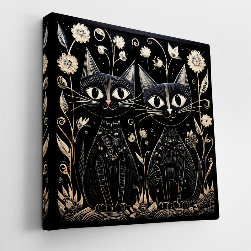 Cats In The Night, 30" H x 30" W