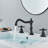 Oil Rubbed Bronze Bathroom Sink Faucet Widespread 3 Hole Basin Faucet With Drain-119478033