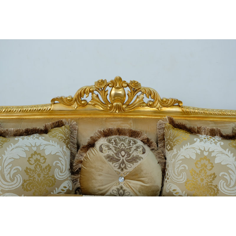 Sofa, Gold, 44.5" H x 105" W x 37.5" D