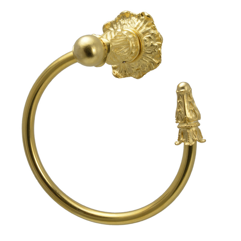 Acanthus swing towel smooth ring right Renaissance style in Gilded Mercury, Gold