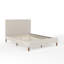 Lit plateforme tapissier avec tête de lit passepoilée Martha Stewart Britta-97967478-97967477