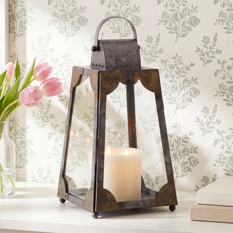 Idora Metal Tabletop Lantern, 18.5" H x 10" W x 10" D