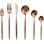 Ensemble de couverts en cuivre poli - 36 couverts en acier inoxydable pour 6 personnes, allant au lave-vaisselle avec une finition lisse