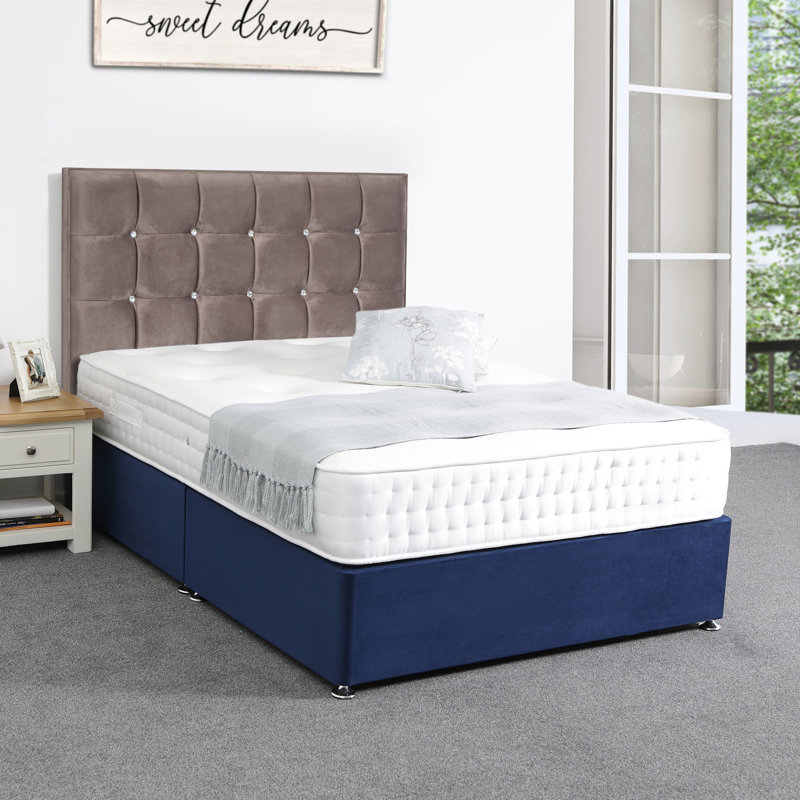 Glamour Upholstered Headboard, Double (4'6'), Plush Mole, Velvet