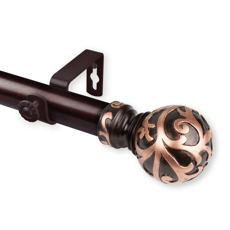 Tringle à rideaux simple, 66 po à 120 po, Bronze
