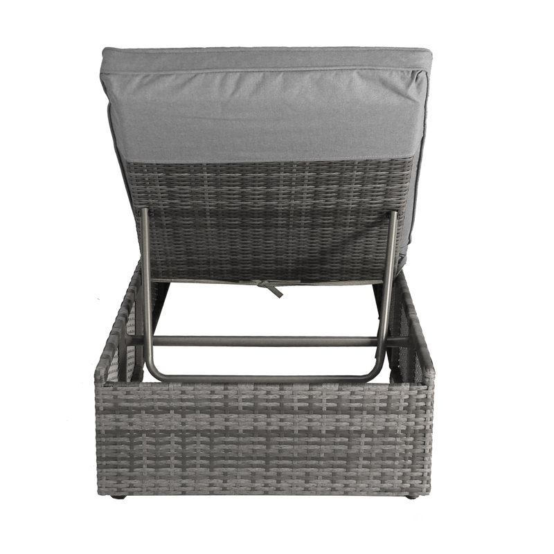 Rochel 66cm Long Reclining Single Chaise with Cushions, Grey