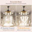 Ventilateur de plafond de 48 po avec lumières et télécommande, ventilateur de plafond à pales rétractables noires et dorées, 12 lumières de style Mid-Century moderne Spoutnik avec abat-jour en verre double, minuterie-1334129417