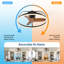 Ventilateur de plafond à pales en bois massif avec lumière et télécommande - Conception à profil bas de 24 po, ventilateur à DEL encastré moderne à intensité variable 3000-6000K, Fandelier pour chambre à coucher, cuisine, salon