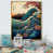 Toile avec cadre flottant or