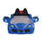 Twin Size Bed Race Car Design Modern Novelty Style Attached Two Magnetic Doors With LED Lights On Wheels And Bottom Upholstery Headboard Blue Finish-939458469