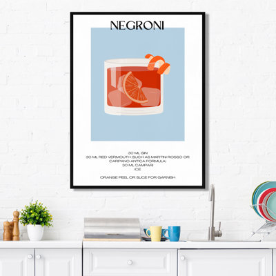 «Negroni Old Fashioned Glass Cocktail», reproduction d'art mural