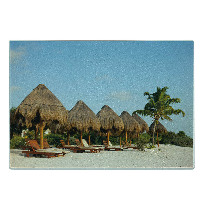 Planche à découper en verre trempé Ambesonne Cacun Playa Del Carmen