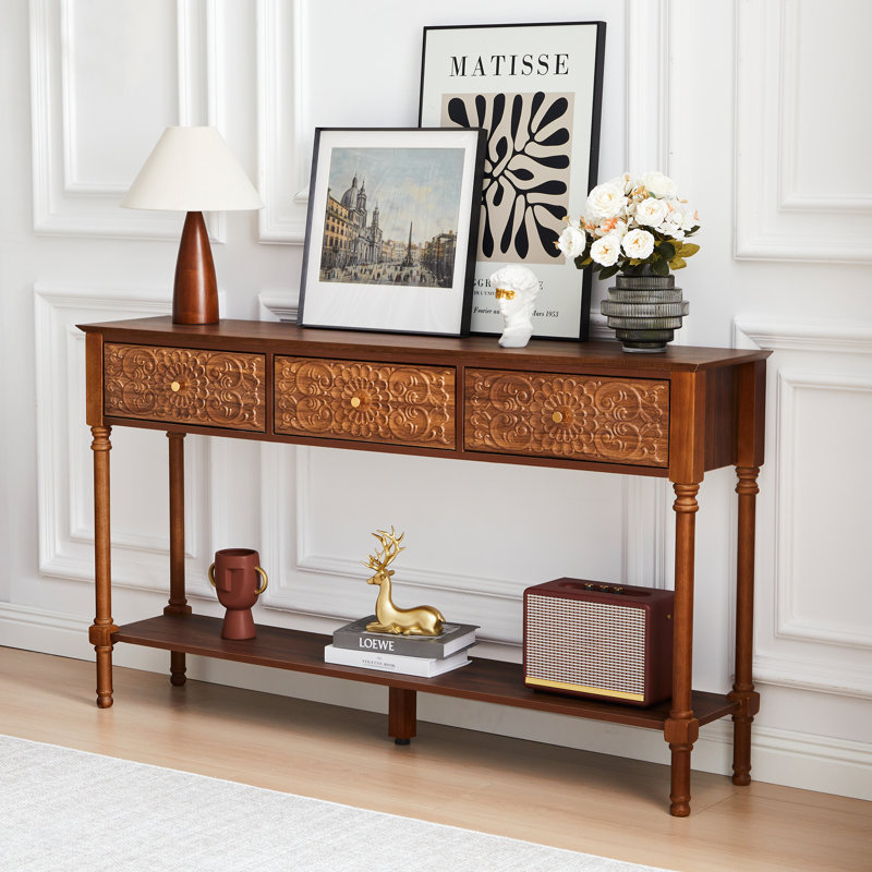 55.11'' Farmhouse Console Table, Walnut