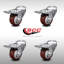 SS Polyurethane Swivel Bolt Hole Caster Set with Total Lock Brake-92132890