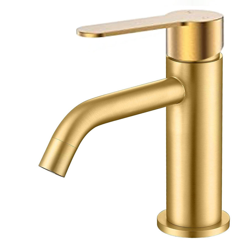 Waterfall Bathroom Basin Sink Faucet Single Handle Single Hole Mixer Tap Black, Brushed Gold