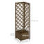 Jardinière en bois surélevée avec treillis, carbonisée-60475024