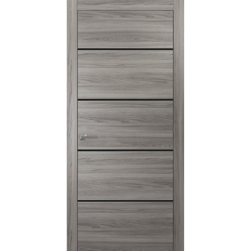 Porte intérieure moderne en bois avec quincaillerie | Planum 0015 | Garnitures à panneau simple | Portes de salle de bain robustes