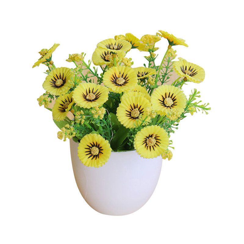 Fausse maman en pot artificielle en pot, Jaune
