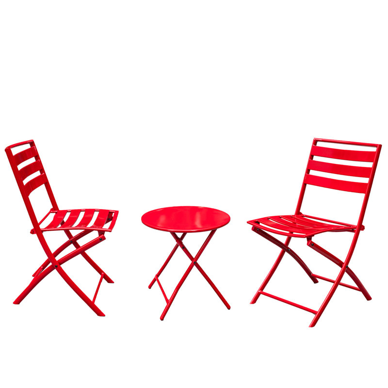 Ensemble de conversation extérieur rouge 3 pièces, Rouge