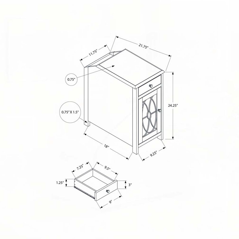 Table d'appoint avec rangement, table de bout, table d'appoint et table de chevet