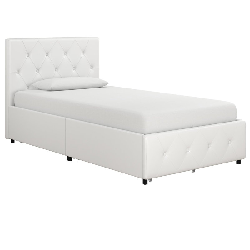 Upholstered Storage Bed, Single (3'), Black