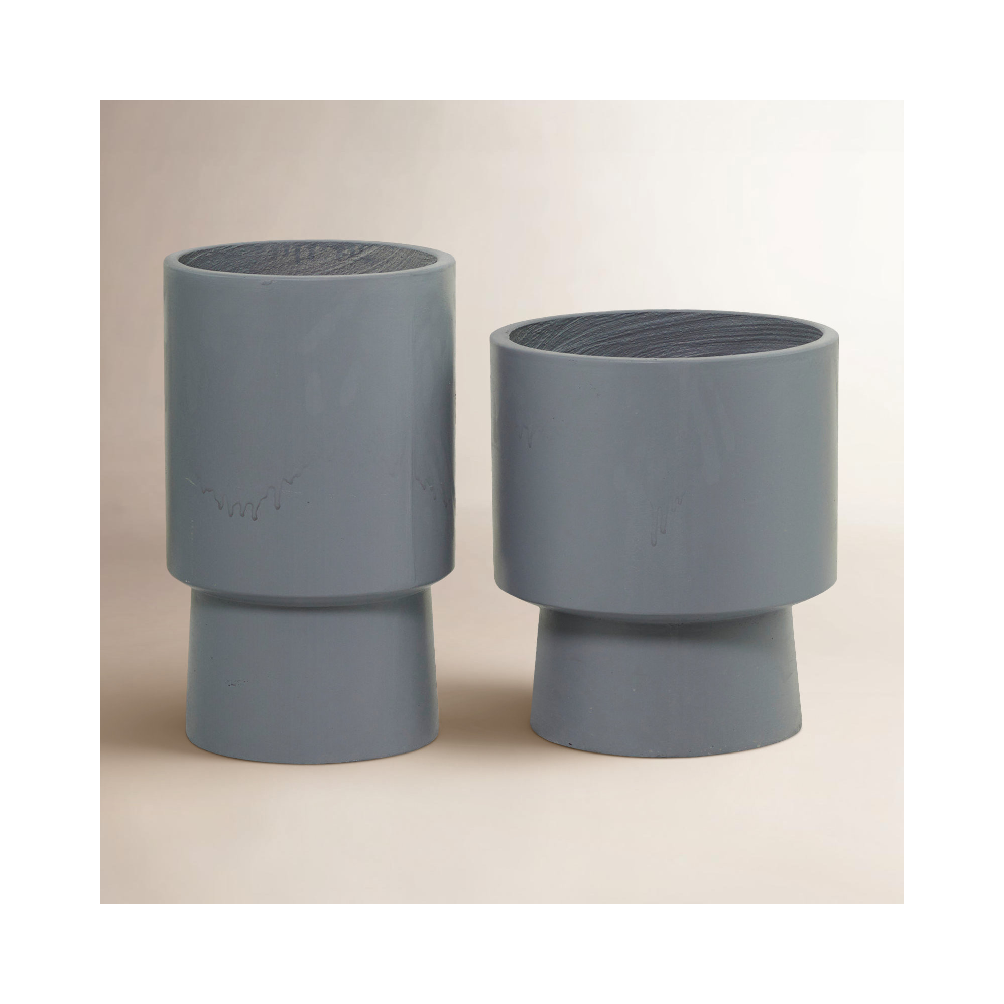 Robbins Pot Planter - Set of 2, 13.75" H x 11.85" W x 11.85" D, Gray