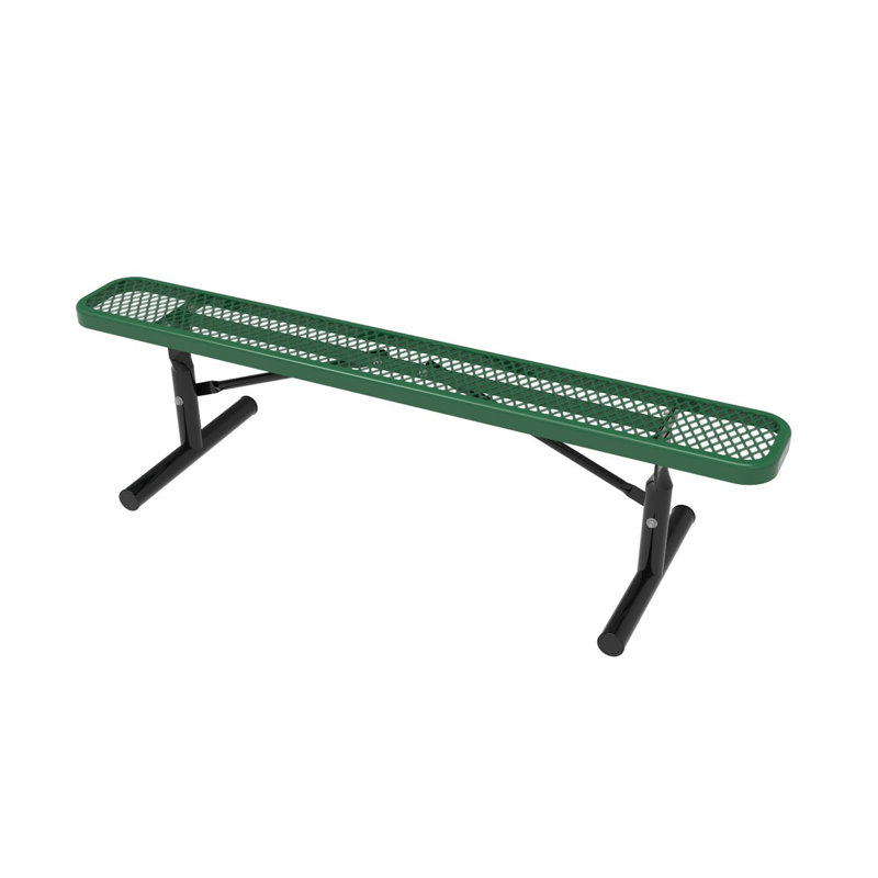 Banc de pique-nique en acier, Noir / Vert, H 18 po x l 96 po P 12 po