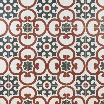 Plumeria Ornate 8.78" x 8.78" Porcelain Field Tile (10.65 sq. ft./ Case)
